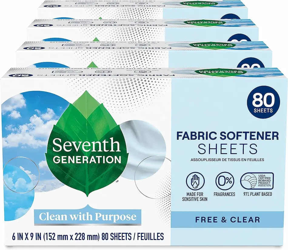 Seventh Generation Dryer Sheets Fabric Softener Free