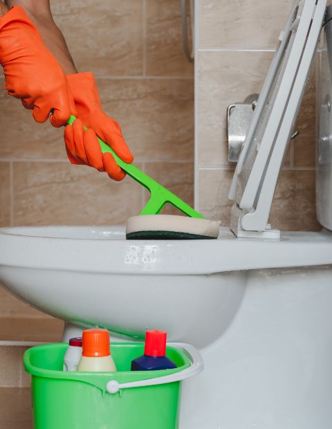 toilet cleaning bowl