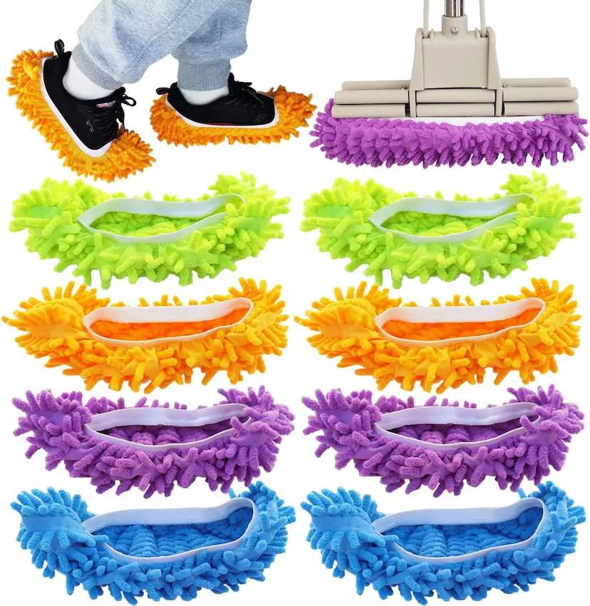 4-Pairs-8-Pieces-Mop-Slippers-Shoes-Cover-Dust-Duster Mop-Slippers-Shoes-